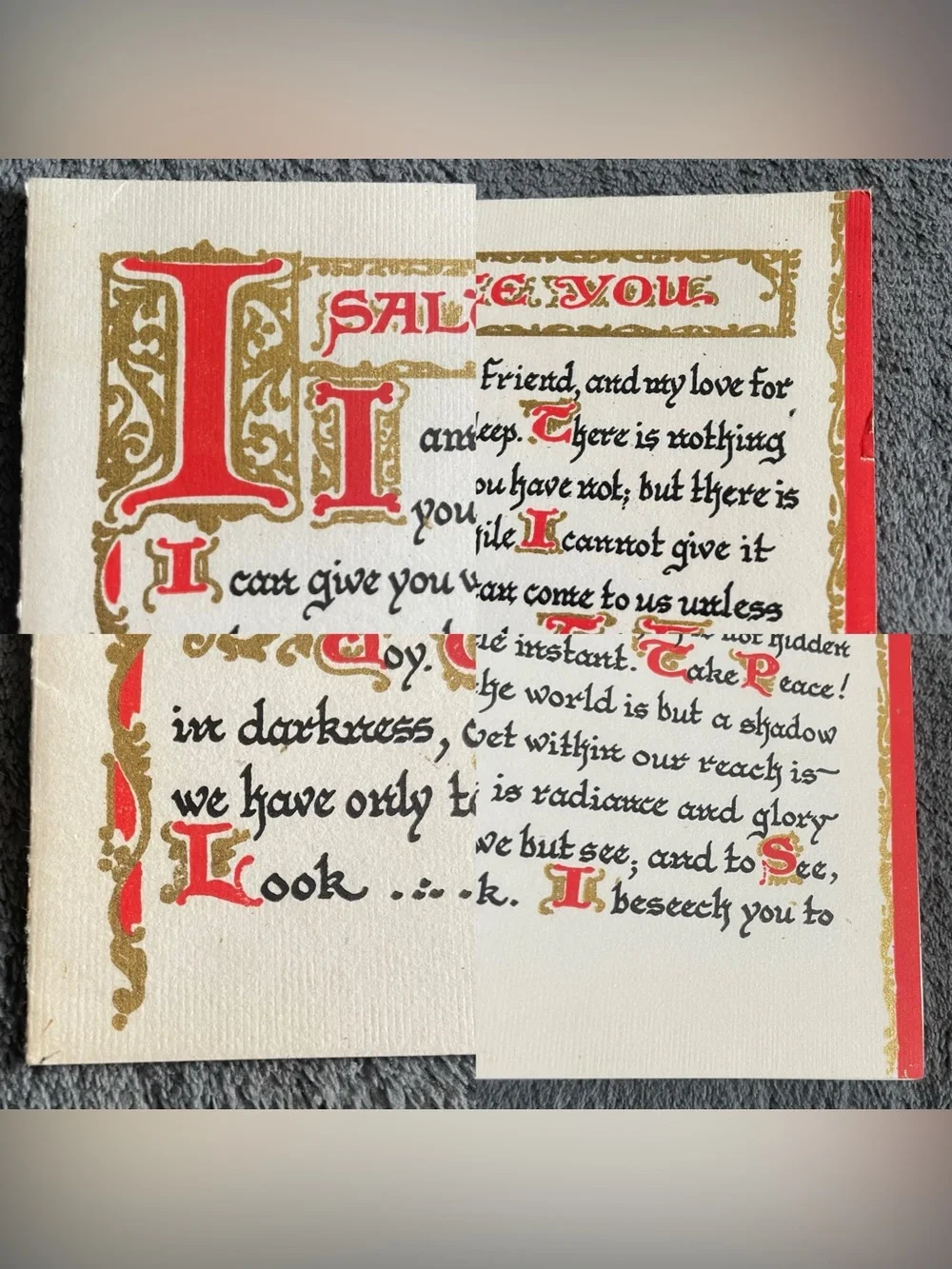 Vintage Calligraphy Greeting Card